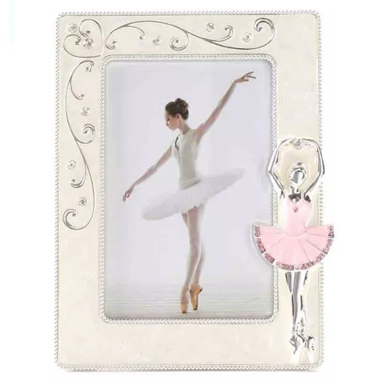 Ramka dziecięca z masy perłowej - Baletnica różowa