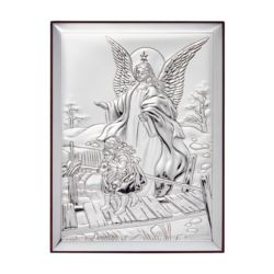 Obrazek srebrny Anioł stróż na kładce 31123
