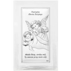 Obrazek srebrny Aniołek w białej ramie DS01F