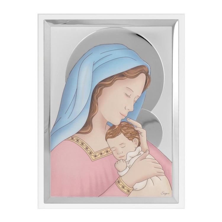 Obrazek srebrny Matka Boska z dzieciątkiem 31128 C