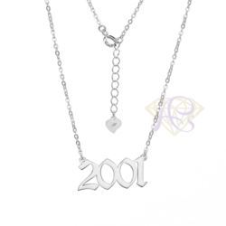 Naszyjnik srebrny rodowany - Rocznik 2002 ( 7062 )