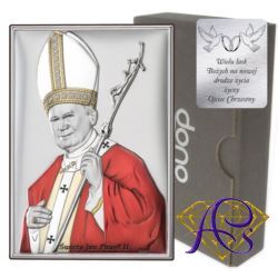 Obrazek srebrny Święty Jan Paweł II papież DS16