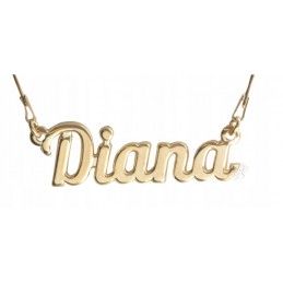 Naszyjnik srebrny pozłacany z imieniem Diana