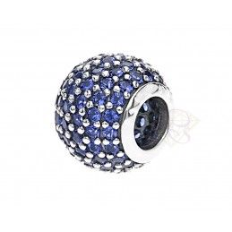 Charms Beads srebrny Ag 925 Niebieskie Cyrkonie CB023