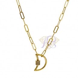 Naszyjnik srebrny Ag 925 złocony półksiężyc N05121