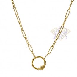 Naszyjnik srebrny Ag 925 złocony okrąg N0577
