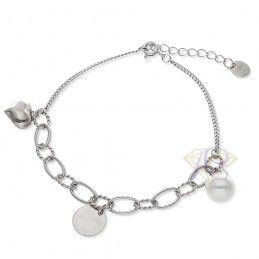 Srebrna bransoleta z perłą Ag 925 IBS0912