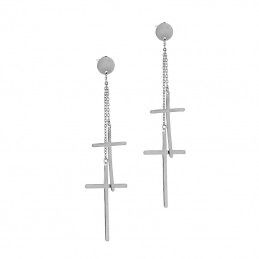 Długie kolczyki srebrne Ag 925 z krzyżykami KSS0822S