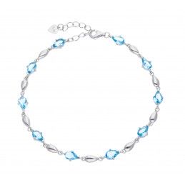 Srebrna bransoleta z jasnoniebieską cyrkonią IM0704BR