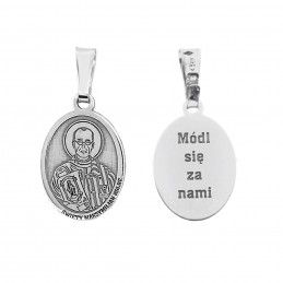 Medalik srebrny Ag 925 Rodowany Święty Maksymilian Kolbe MDC005R