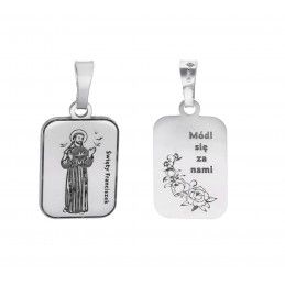 Medalik srebrny Ag 925 Rodowany Święty Franciszek z Asyżu MDC008R