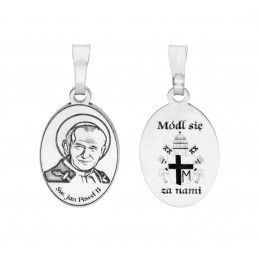 Medalik srebrny Ag 925 Rodowany Święty Jan Paweł II MDC004R