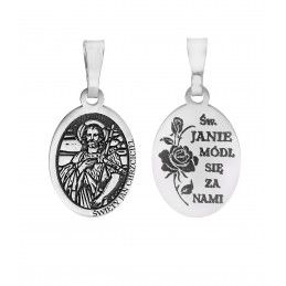 Srebrny medalik Ag 925 Rodowany Św. Jan Chrzciciel MDC033R