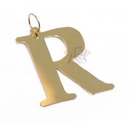 Wisior litera R srebro pozłacane średni - alfabet