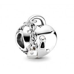 Charms srebrny Ag 925 rodowany serce z kłódką IM0850123CH