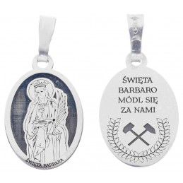 Srebrny medalik Ag 925 Rodowany Św. Barbara MDC036R