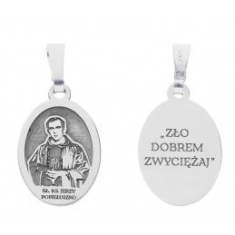 Srebrny medalik Ag 925 Rodowany Bł. Ks. Jerzy Popiełuszko MDC057R