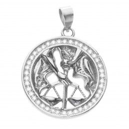Srebrny rodowany Ag 925 wisior znak zodiaku Waga WZ330122