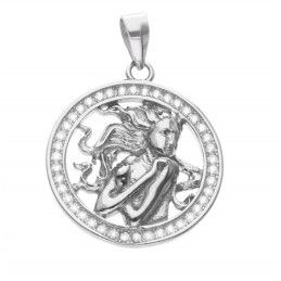Srebrny rodowany Ag 925 wisior znak zodiaku Panna WZ350122