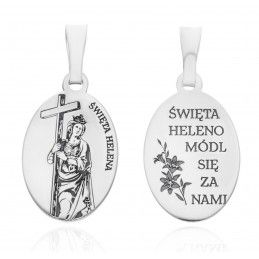 Srebrny medalik Ag 925 rodowany Św. Helena MDC080R
