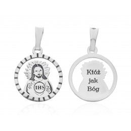 Srebrny medalik Ag 925 rodowany Jezus MDC090R