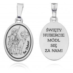 Srebrny medalik Ag 925 rodowany Św.Hubert MDC100R