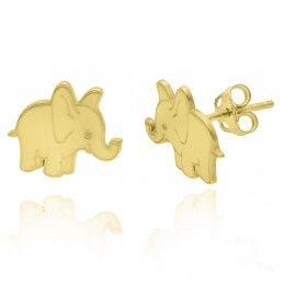 Kolczyki srebrne złocone Ag 925 słonie KSR056G