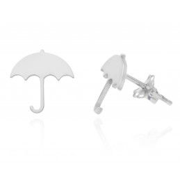 Srebrne kolczyki rodowane Ag 925 parasole KSR046