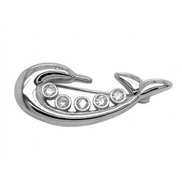 Broszka srebrna Ag 925 Delfin z cyrkoniami IM0170124AR